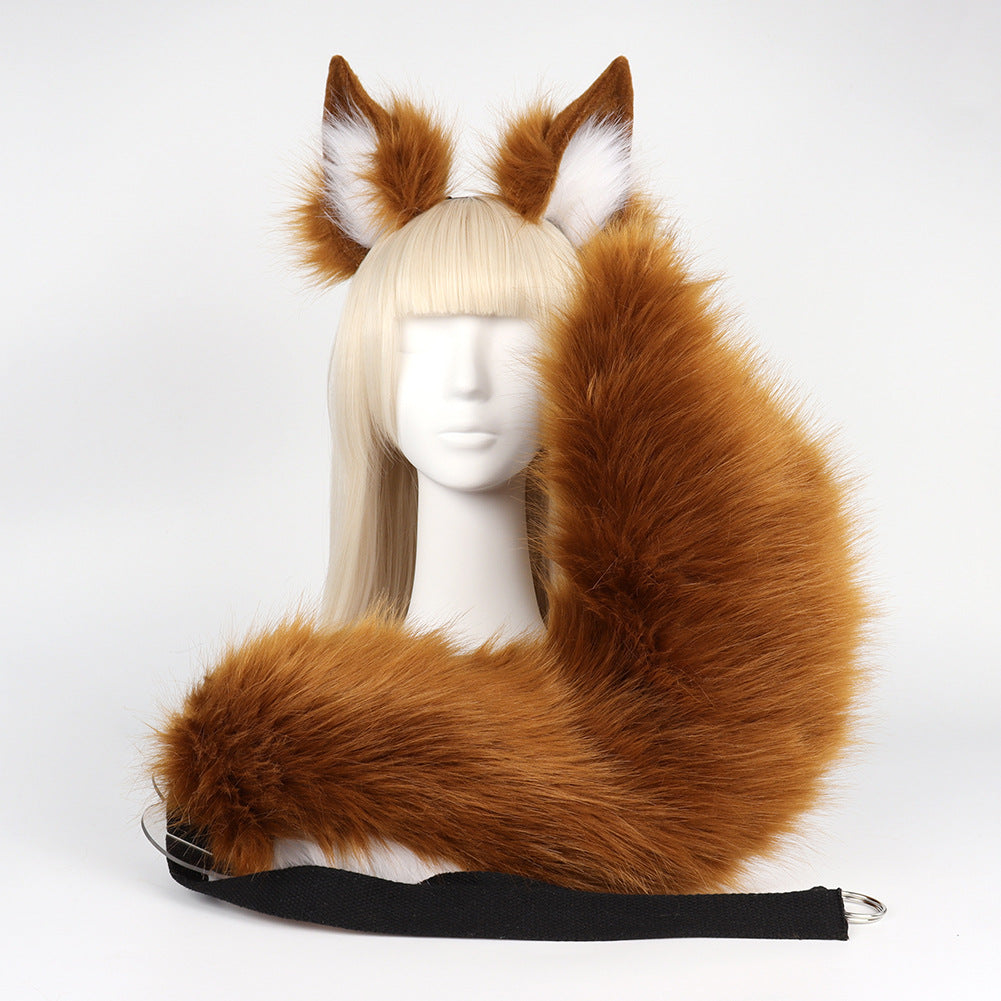 cos animal ears and tail headband simulation plush