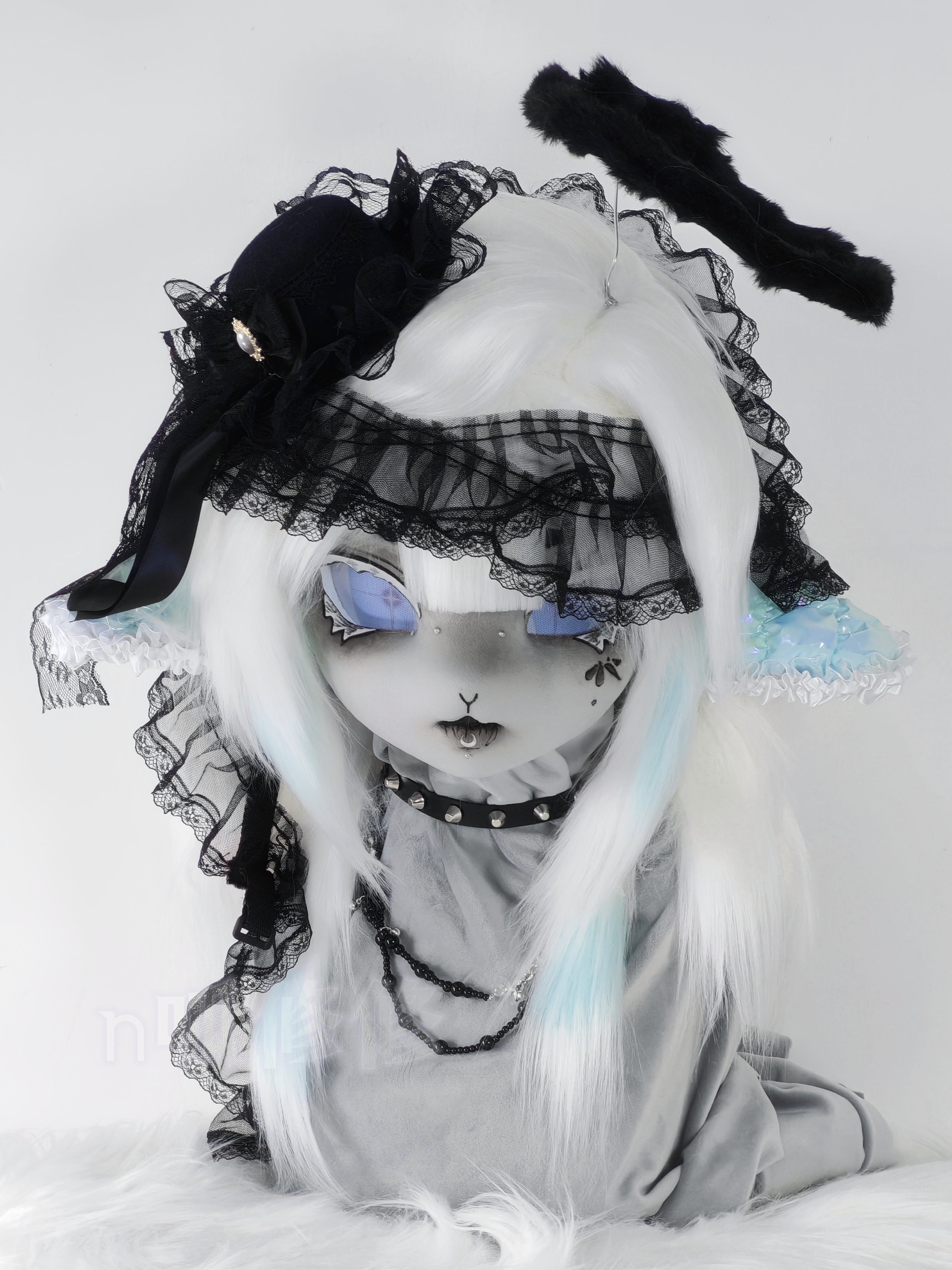 Dark Lace Lamb Kig Head Fursuits