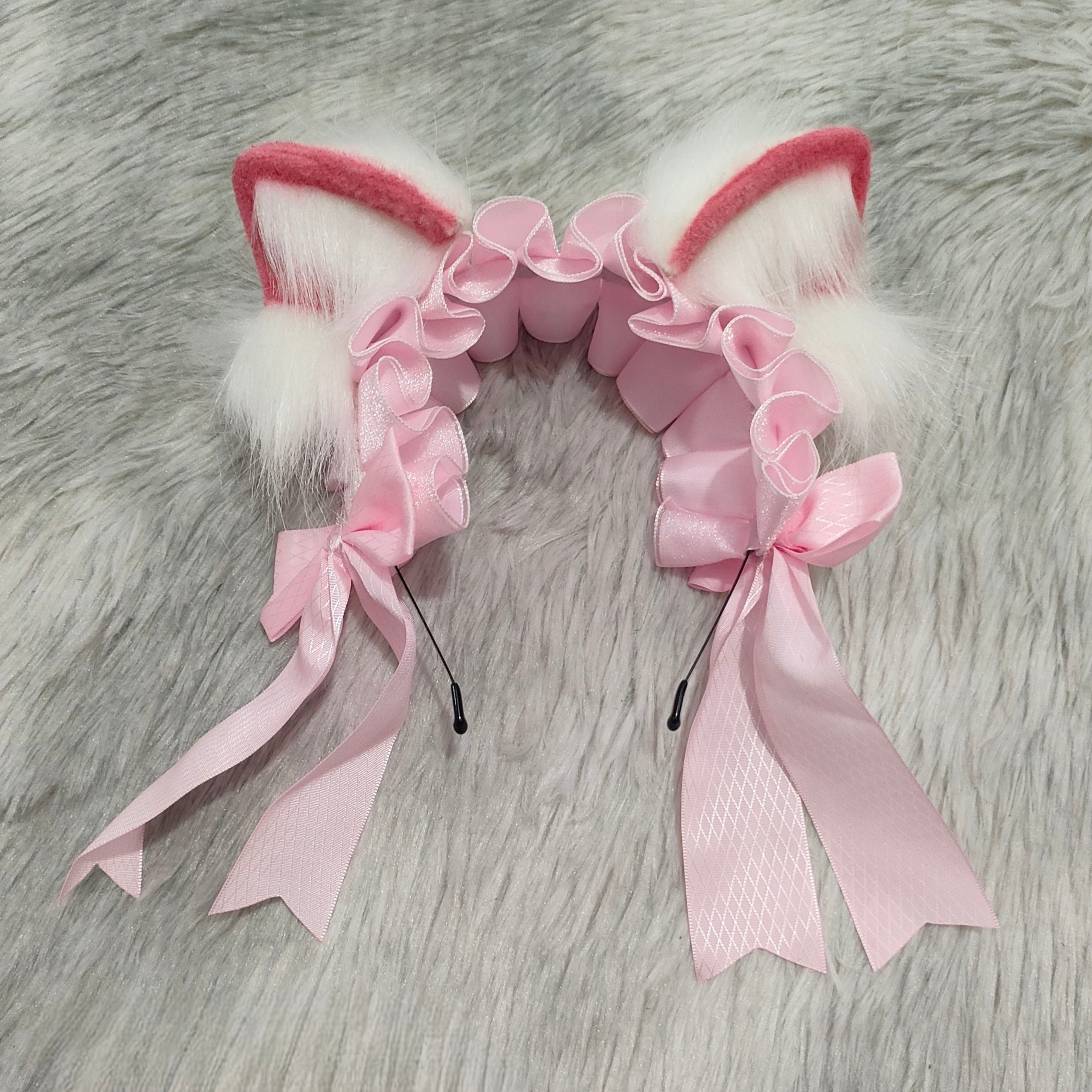 Handmade cat ear headband dual-purpose ear headband
