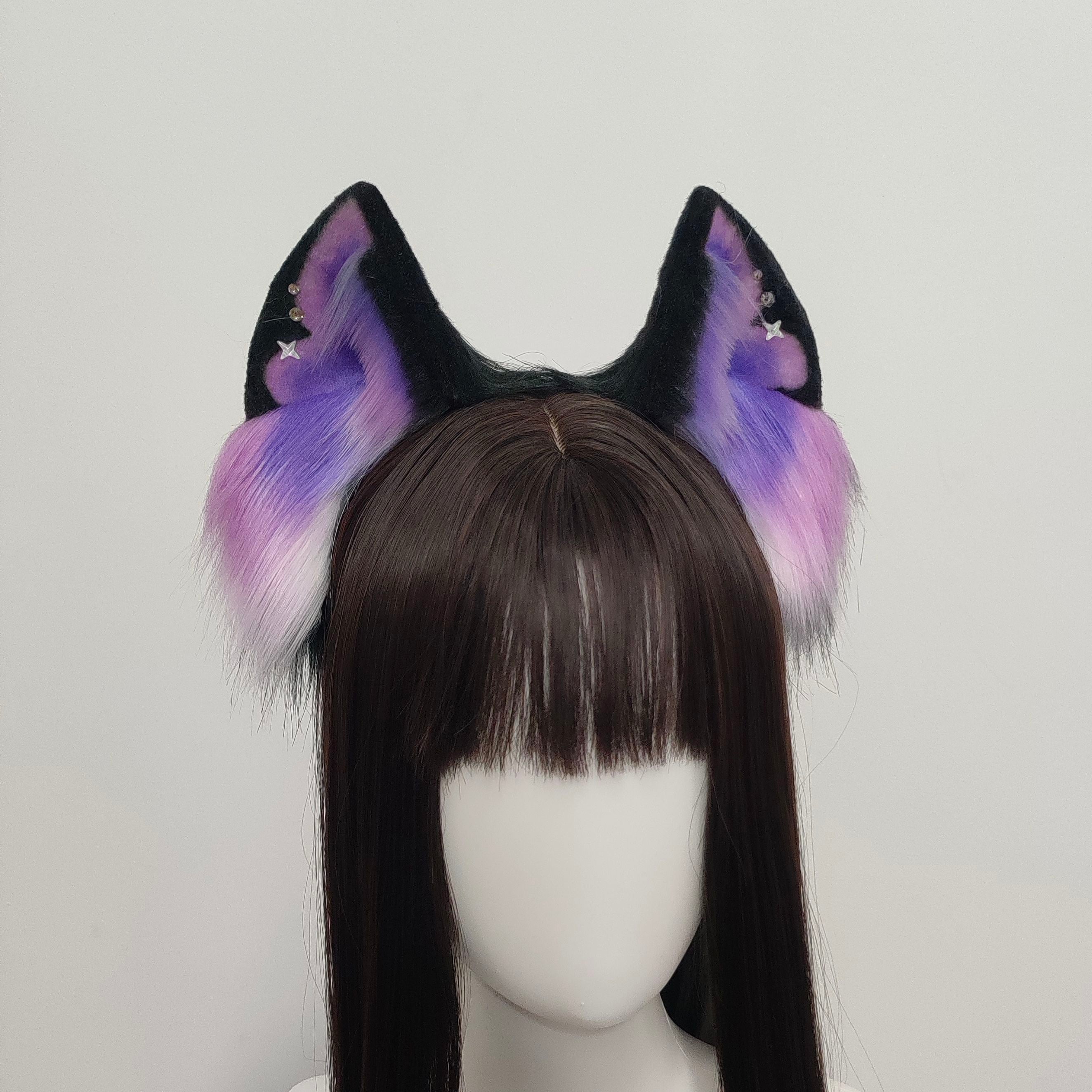 Handmade simulated animal ear headdress cosplay starry sky cat