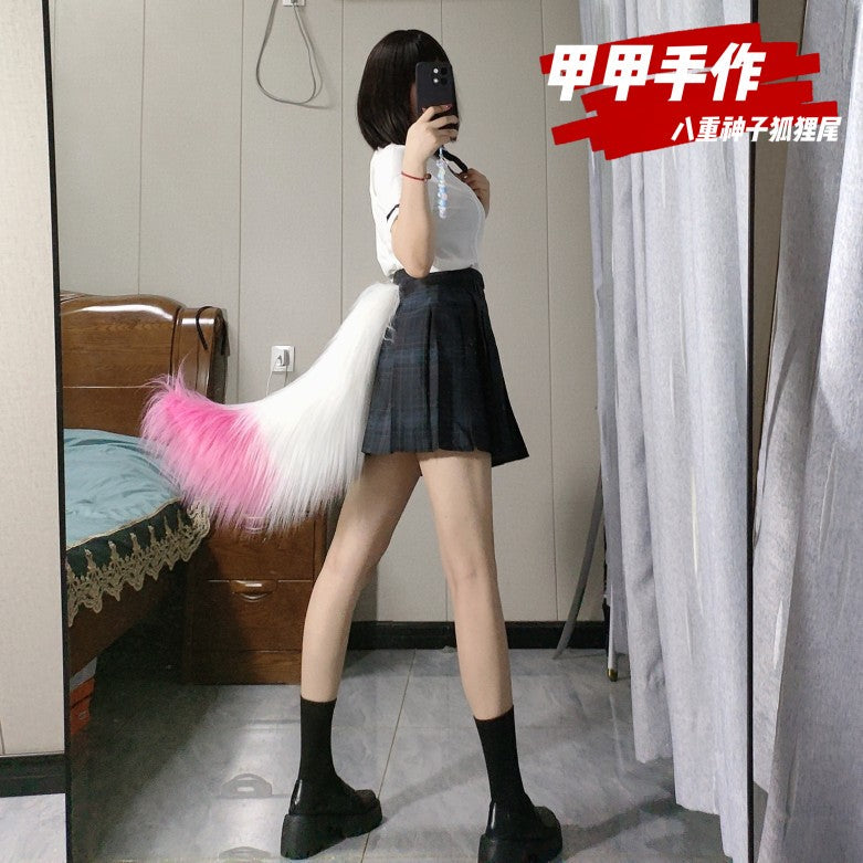 Cosplay pink and white tail