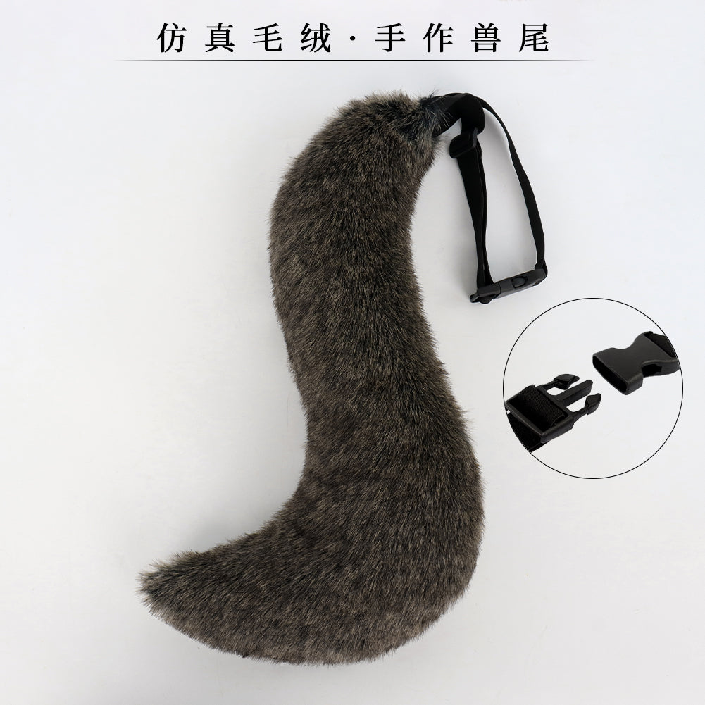 New Gloves Wolf Claw Plush Simulation Tail
