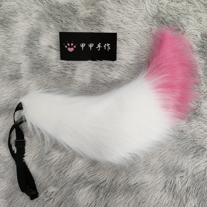 Cosplay pink and white tail