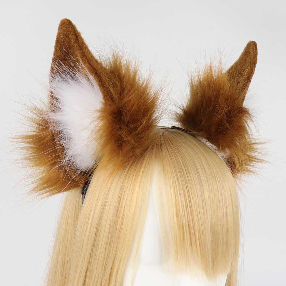 cos animal ears and tail headband simulation plush