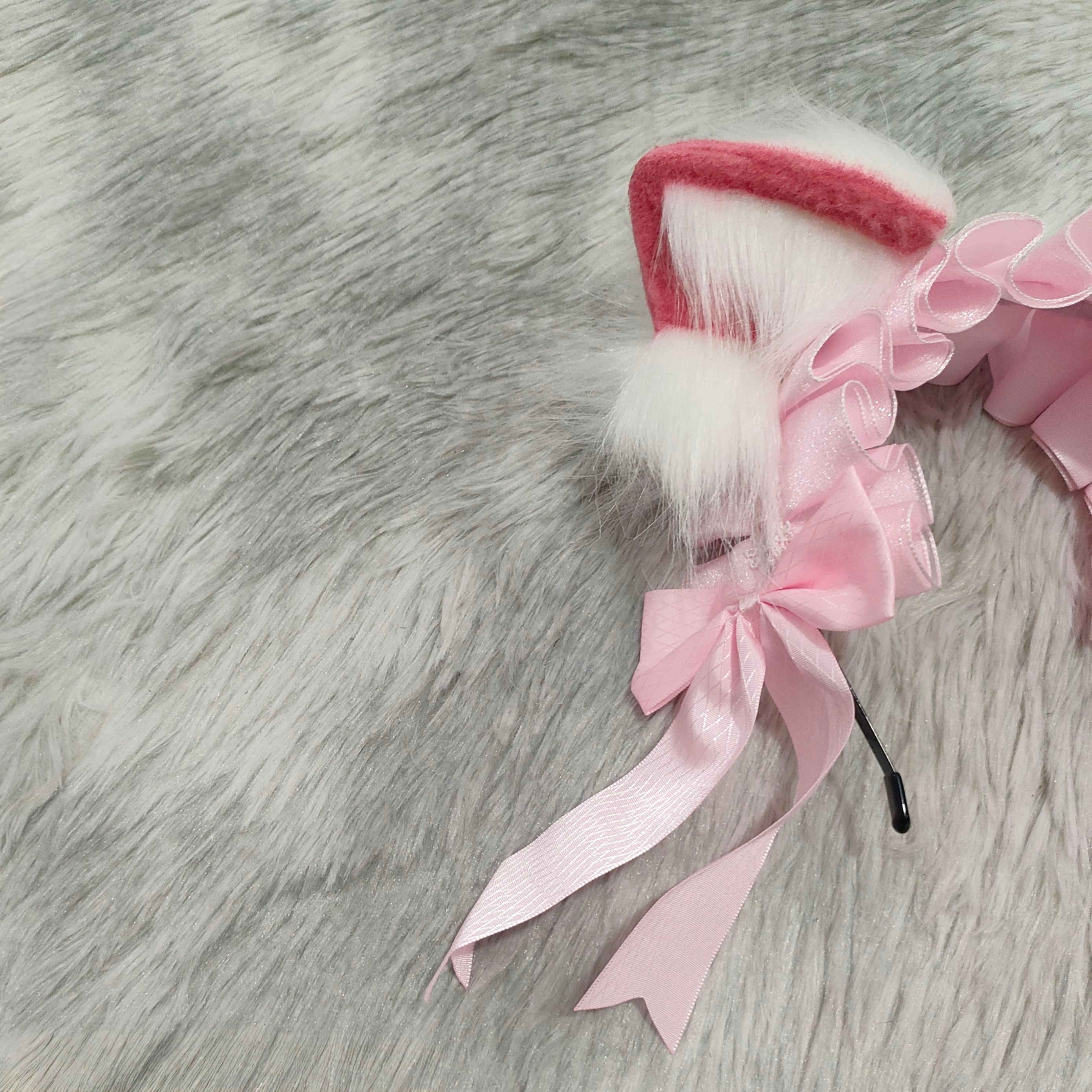Handmade cat ear headband dual-purpose ear headband