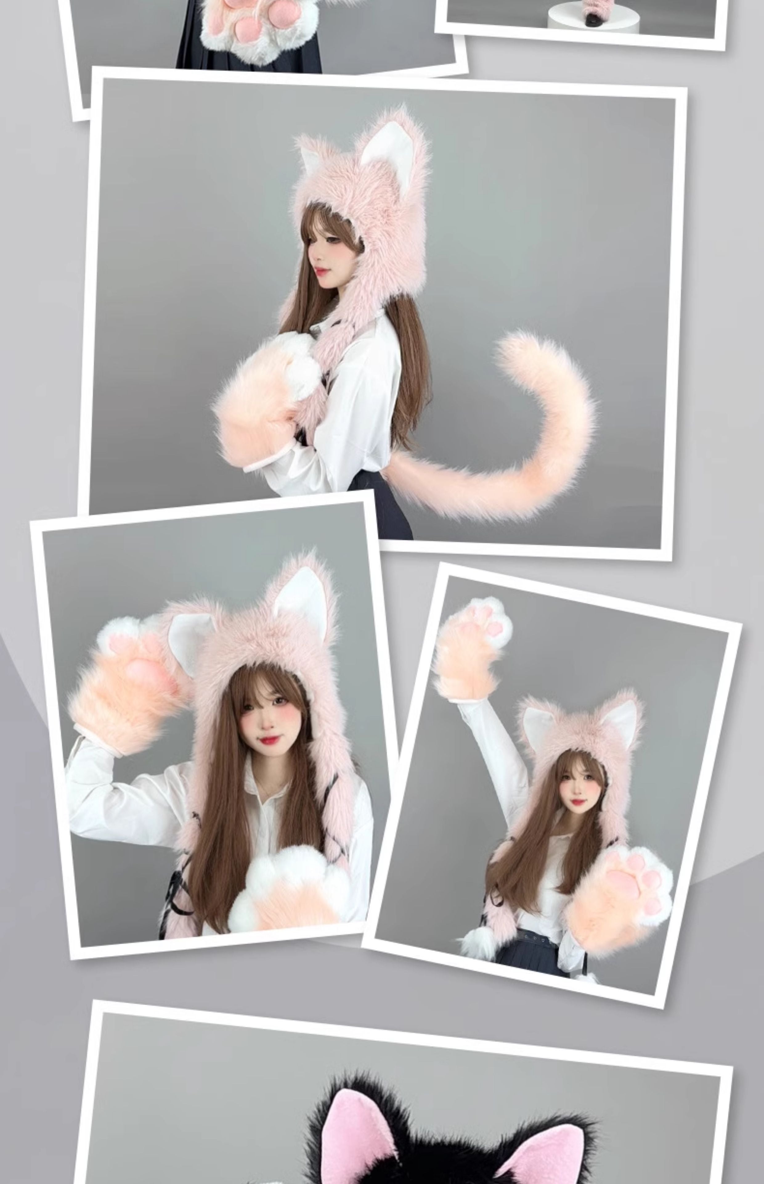 Cosplay props plush paw cat furry suit