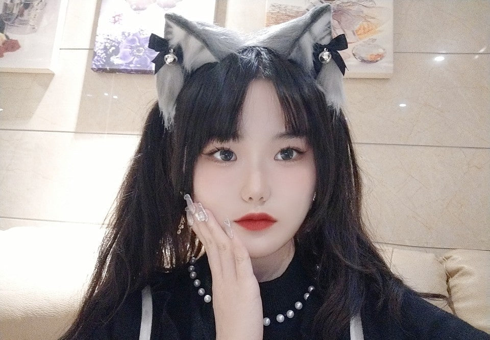 Cosplay animal ears handmade orange cat ears tiger stripes ears