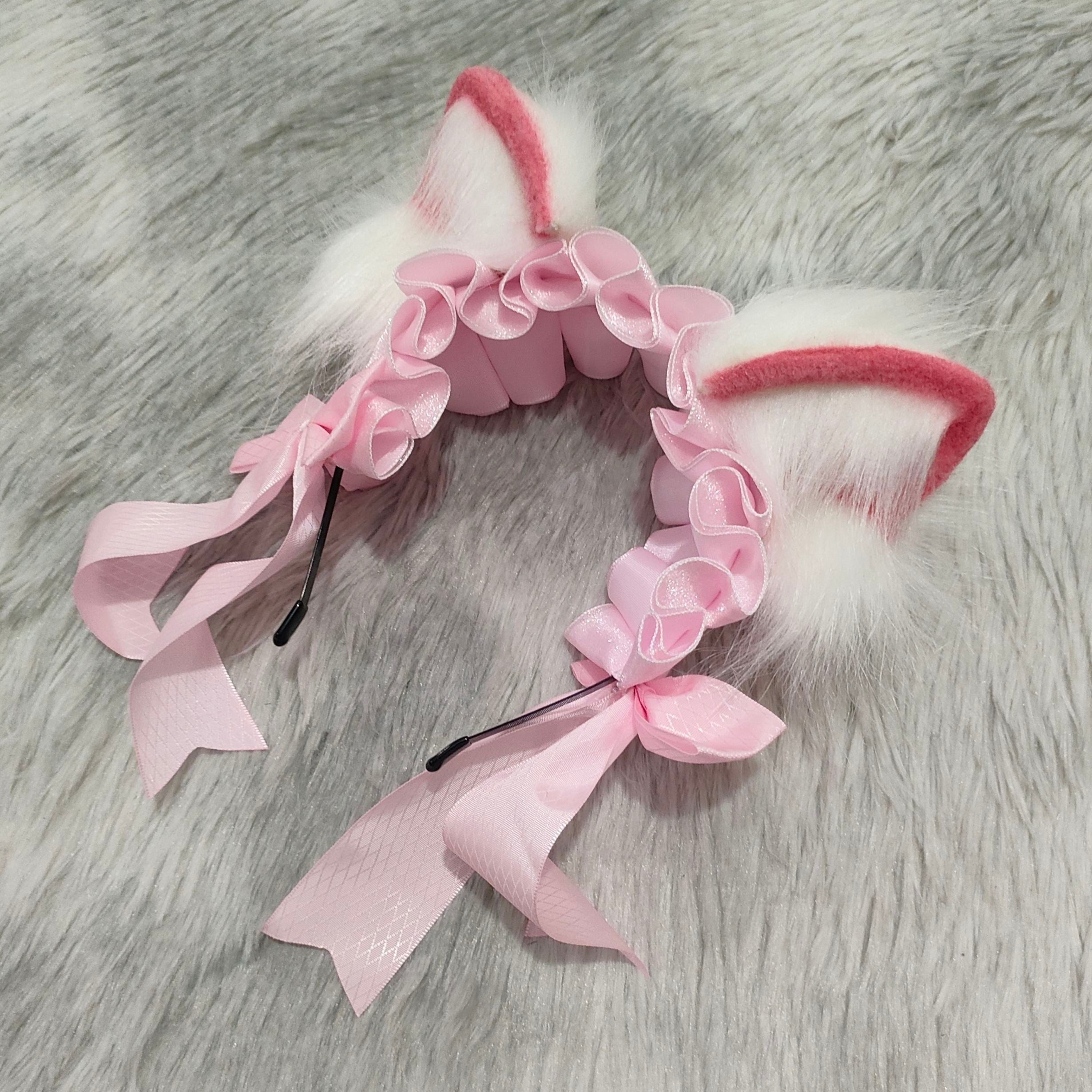 Handmade cat ear headband dual-purpose ear headband