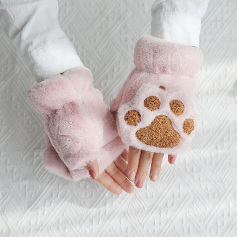 Women's half finger cat claw gloves