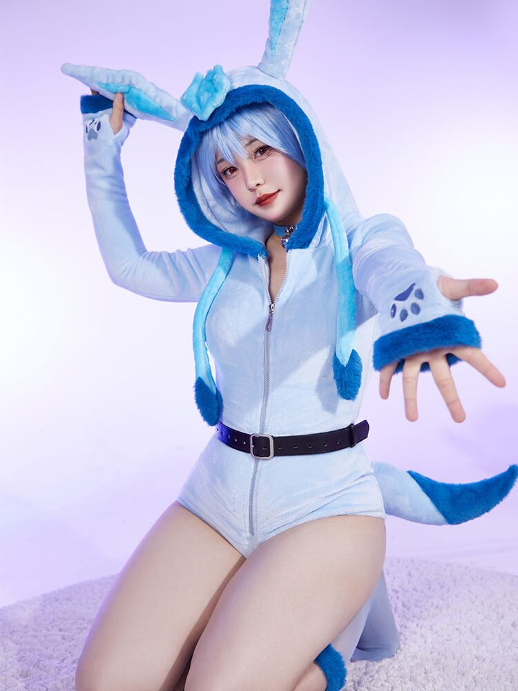 Blue plush cosplay female cute cartoon