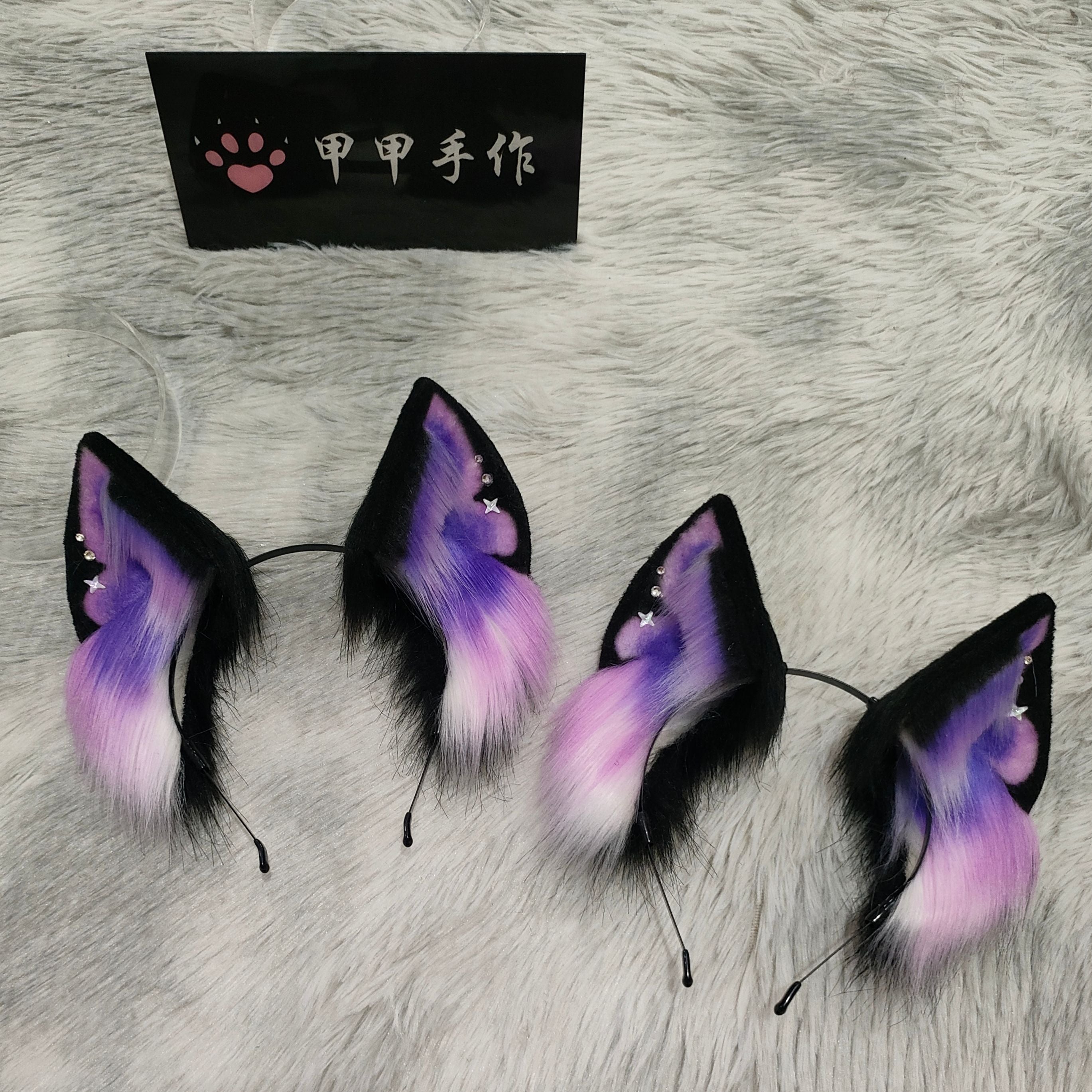 Handmade simulated animal ear headdress cosplay starry sky cat