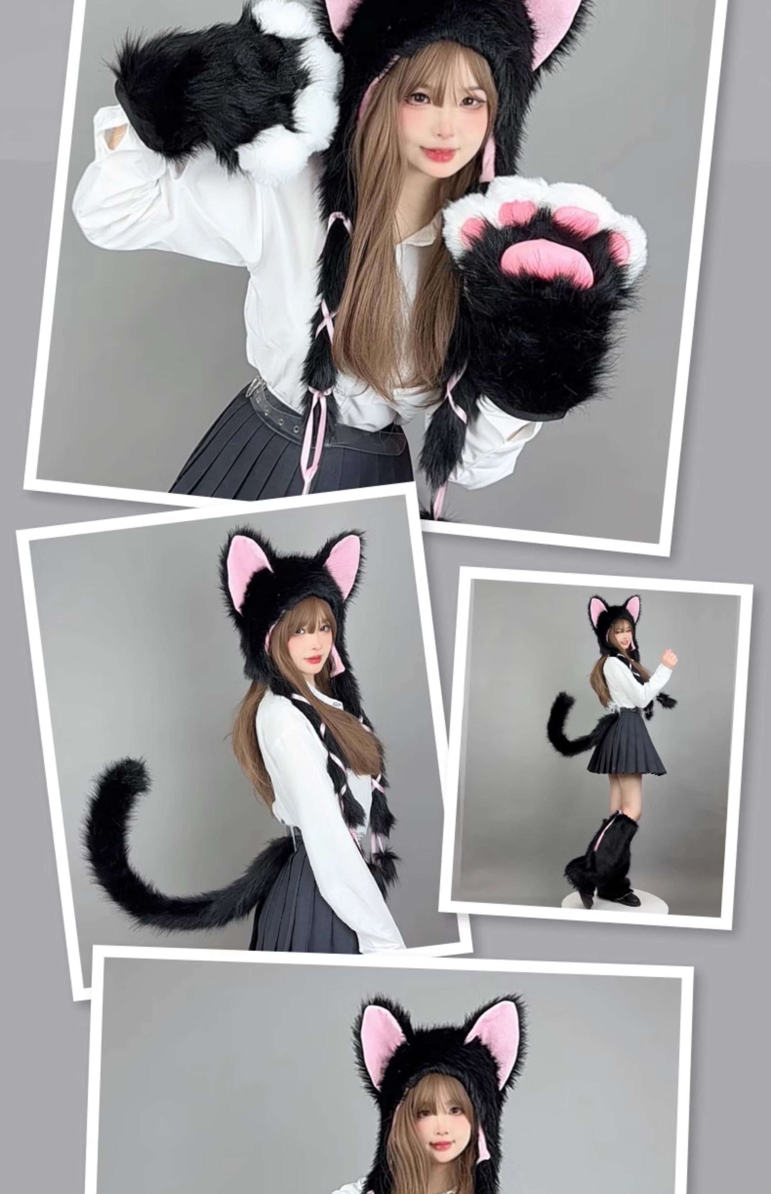 Cosplay props plush paw cat furry suit