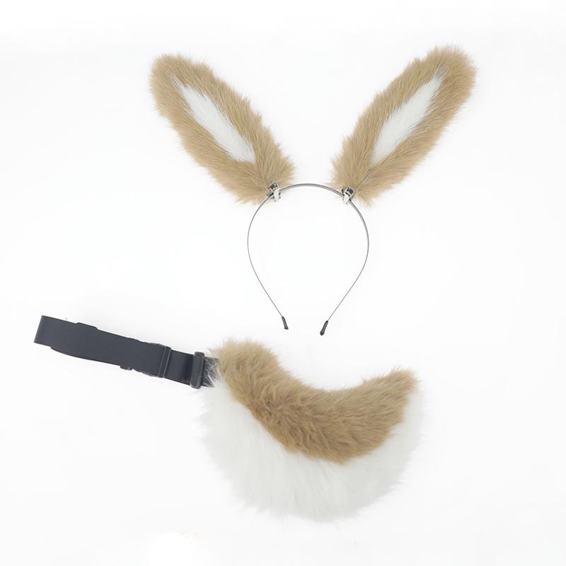 cos hand-made simulation animal ears pine plush rabbit ears