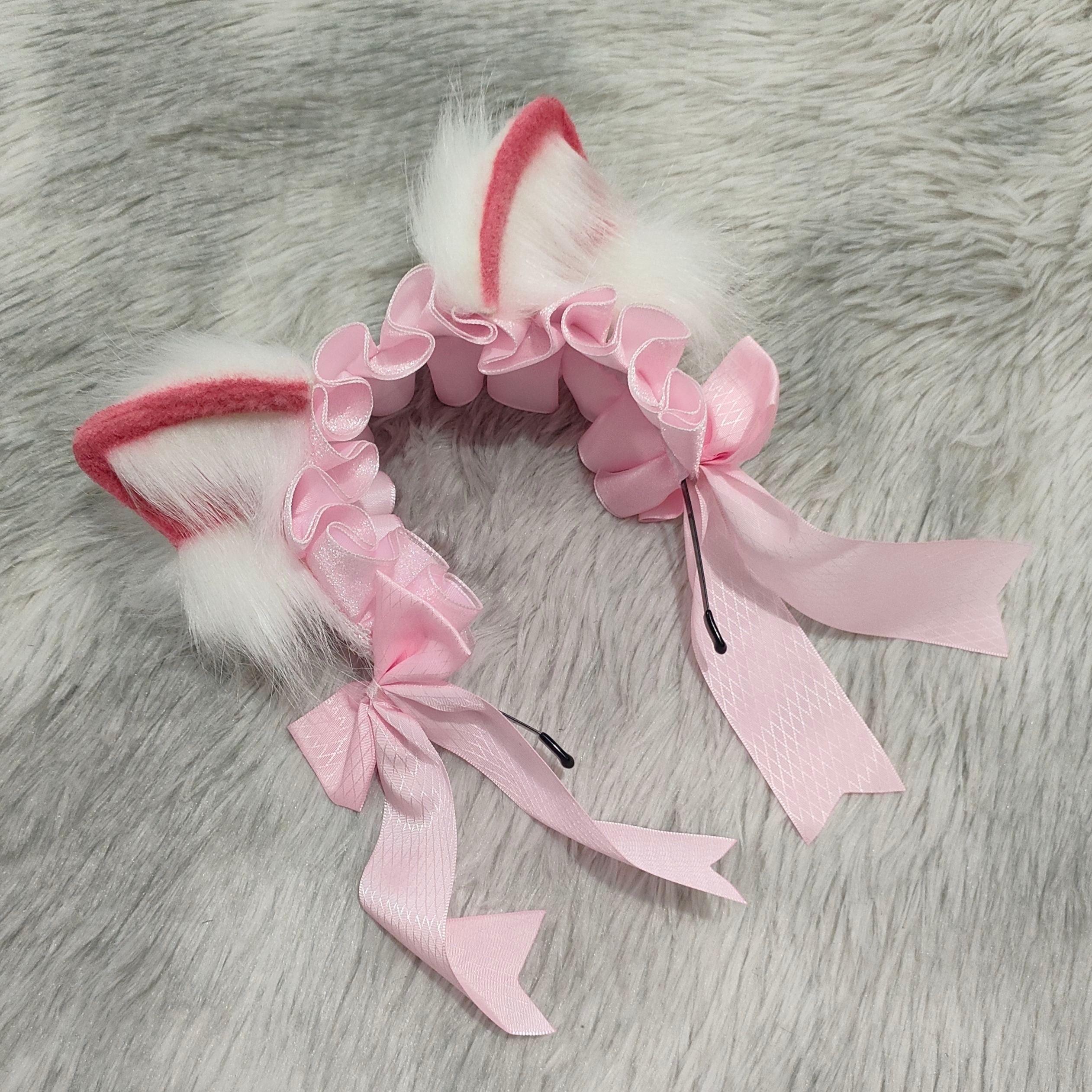 Handmade cat ear headband dual-purpose ear headband