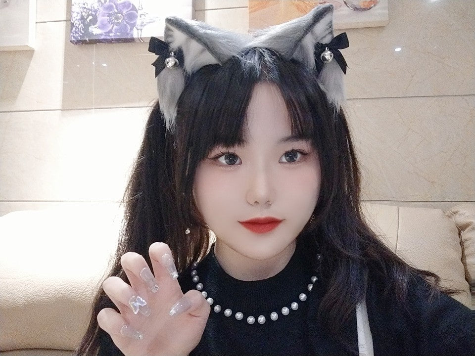 Cosplay animal ears handmade orange cat ears tiger stripes ears