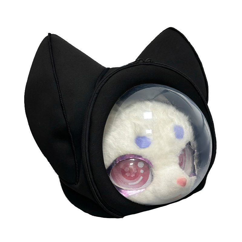 furry animal head portable backpack