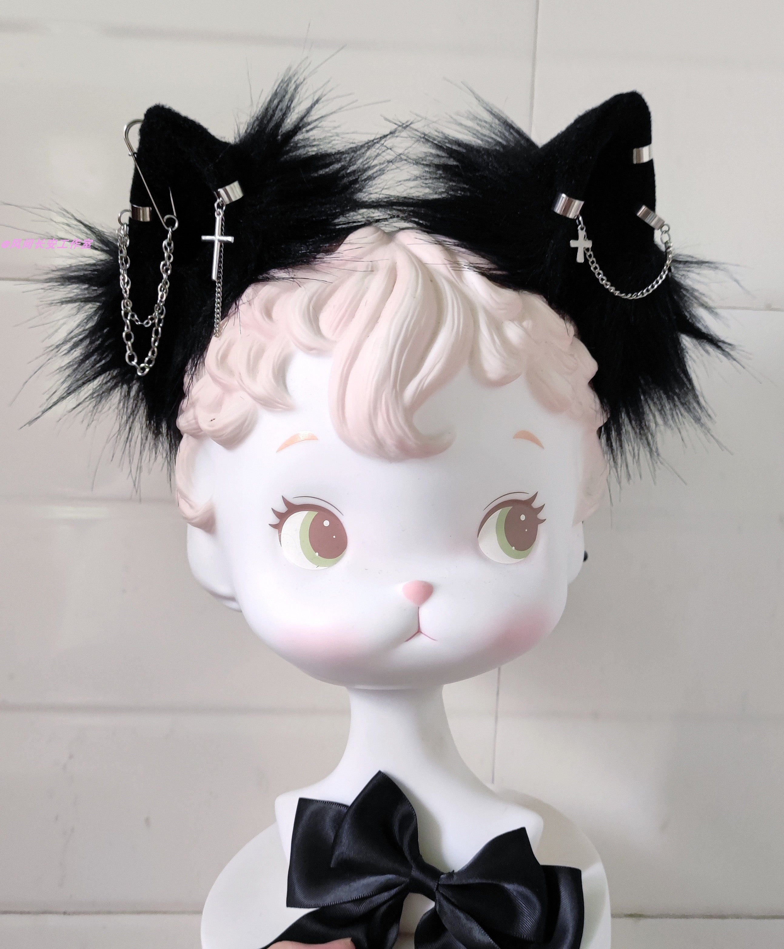 Simulation black cat animal ears headband