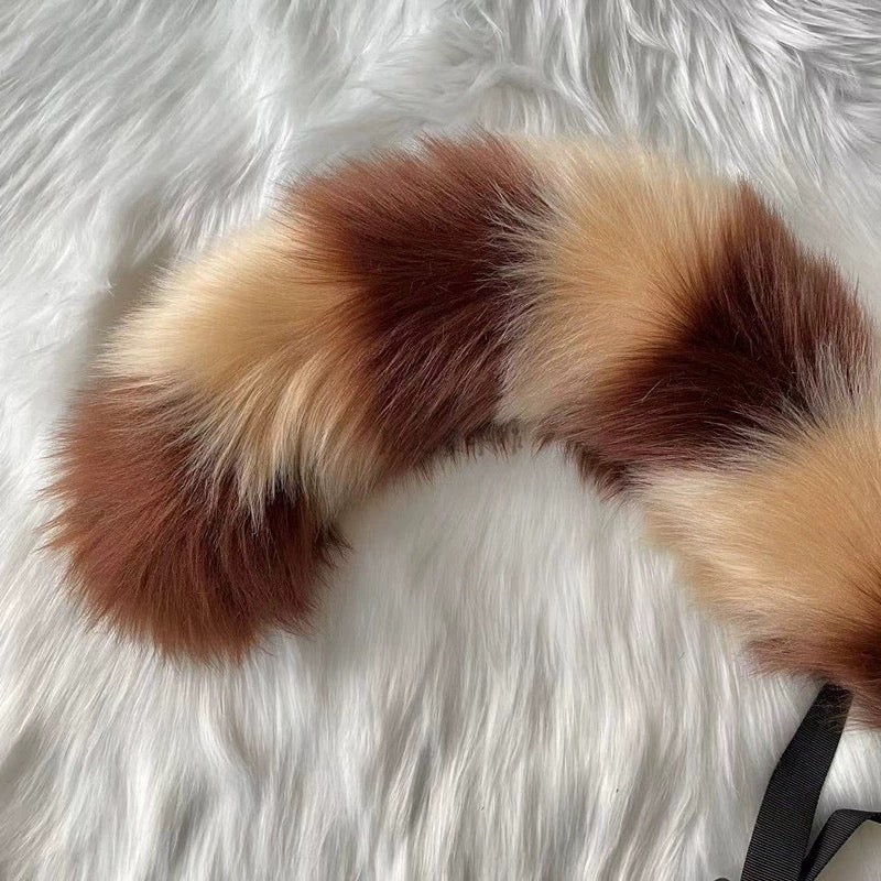Animal ear headdress red panda ears cos tail