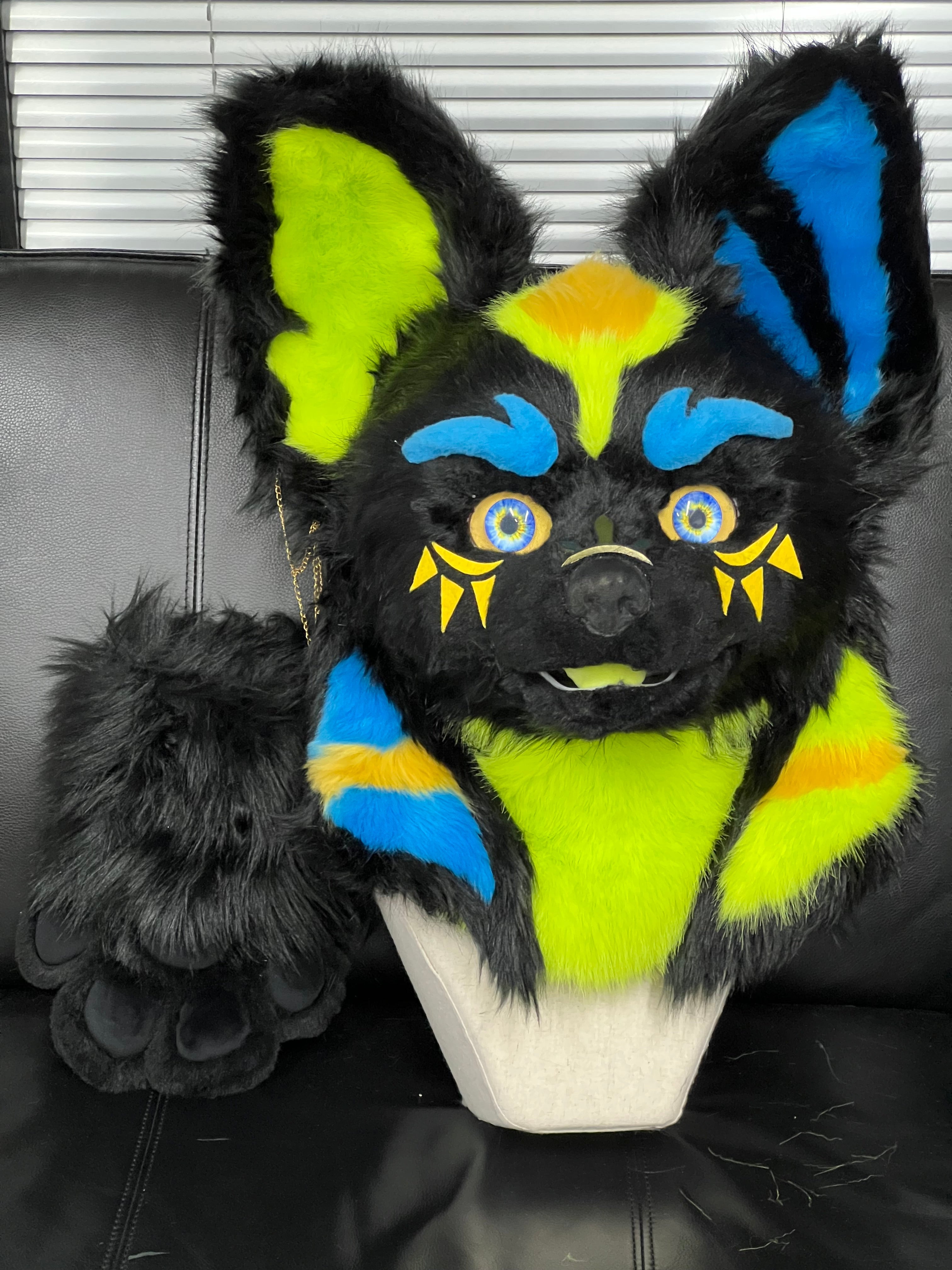 Colorblock Little Wolf Kemono Fursuit(Head+body+handpaws+neck)