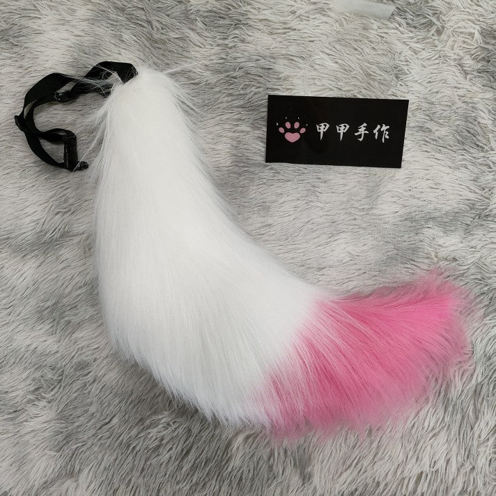 Cosplay pink and white tail