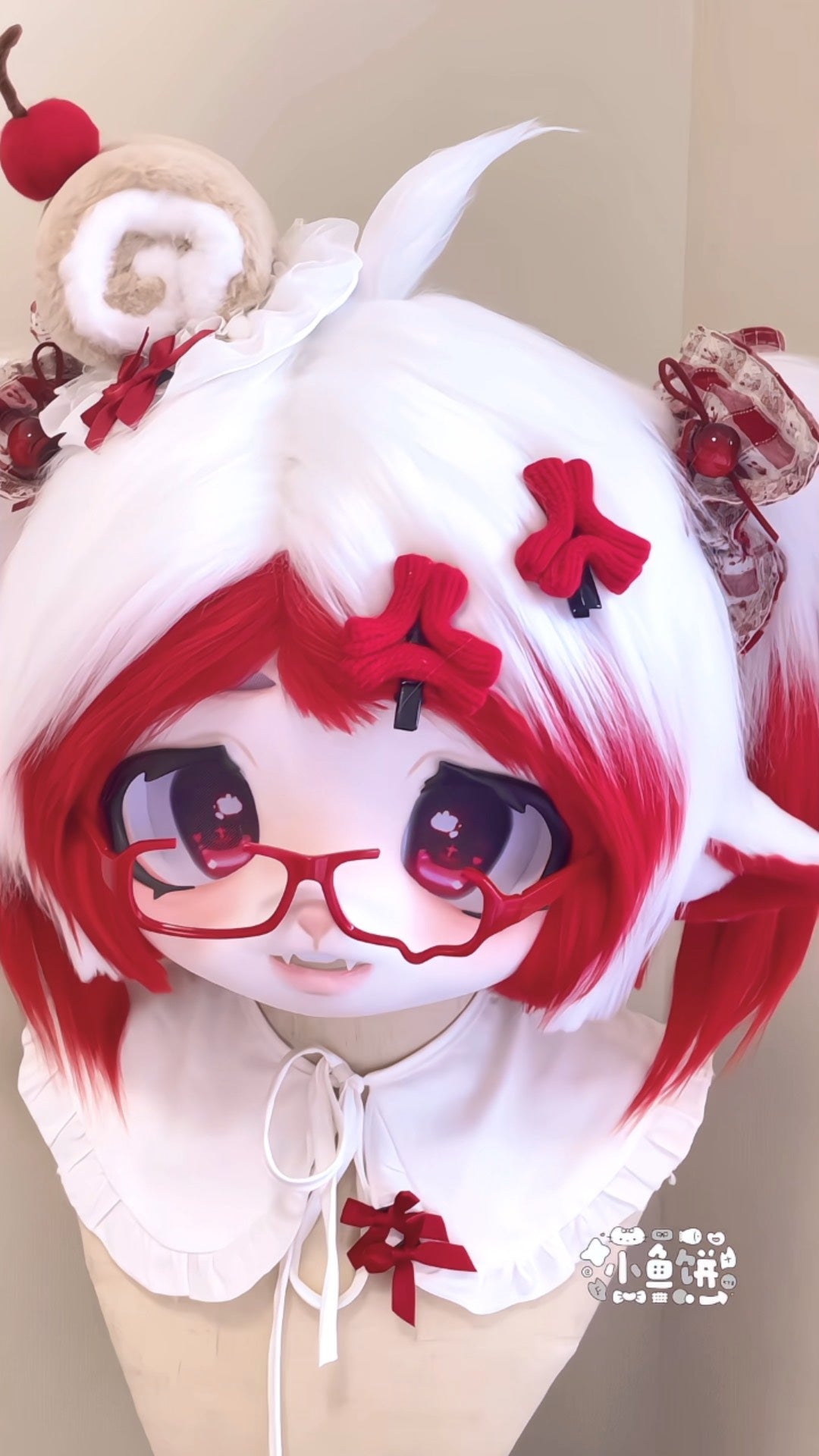 Super Cute Red Lamb Kig Head Fursuit