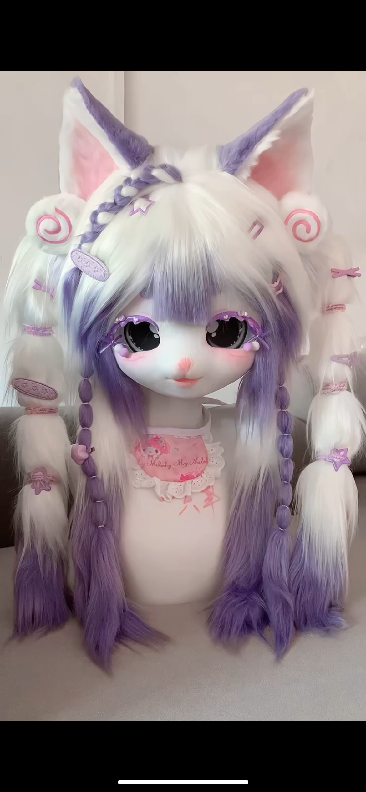 Purple Kitten Kig Head Fursuit