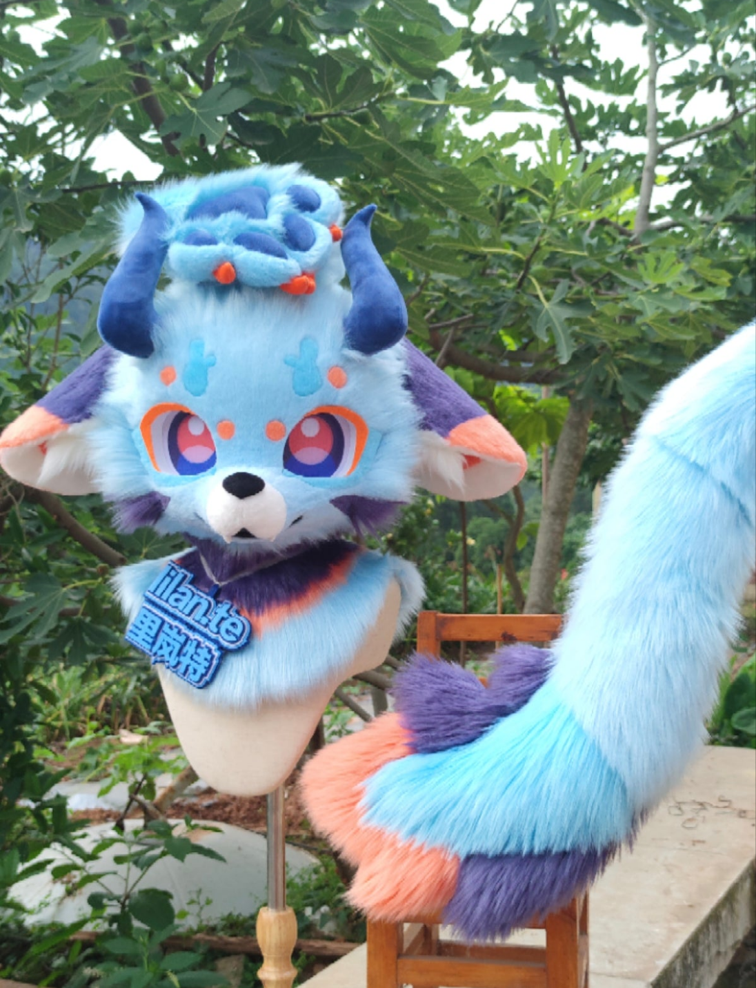 Water Element Dragon Kemono Head Fursuit (Gift Handpaws+Tail)