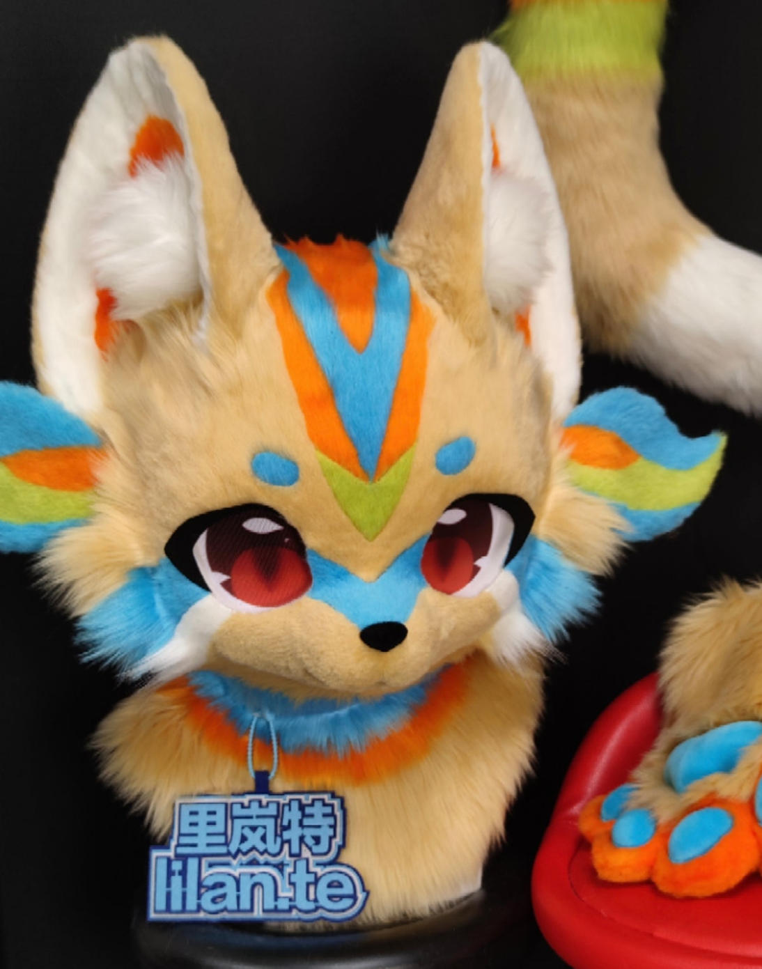 Contrasting Colors Kitten Kemono Head Fursuit (Gift Handpaws+Tail)