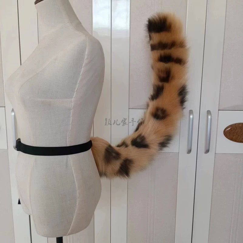 Animal tail handmade leopard furry tail