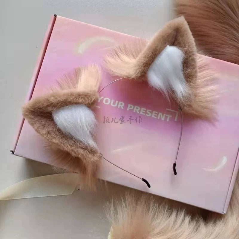 Cat girl suit handmade animal tail cat ears