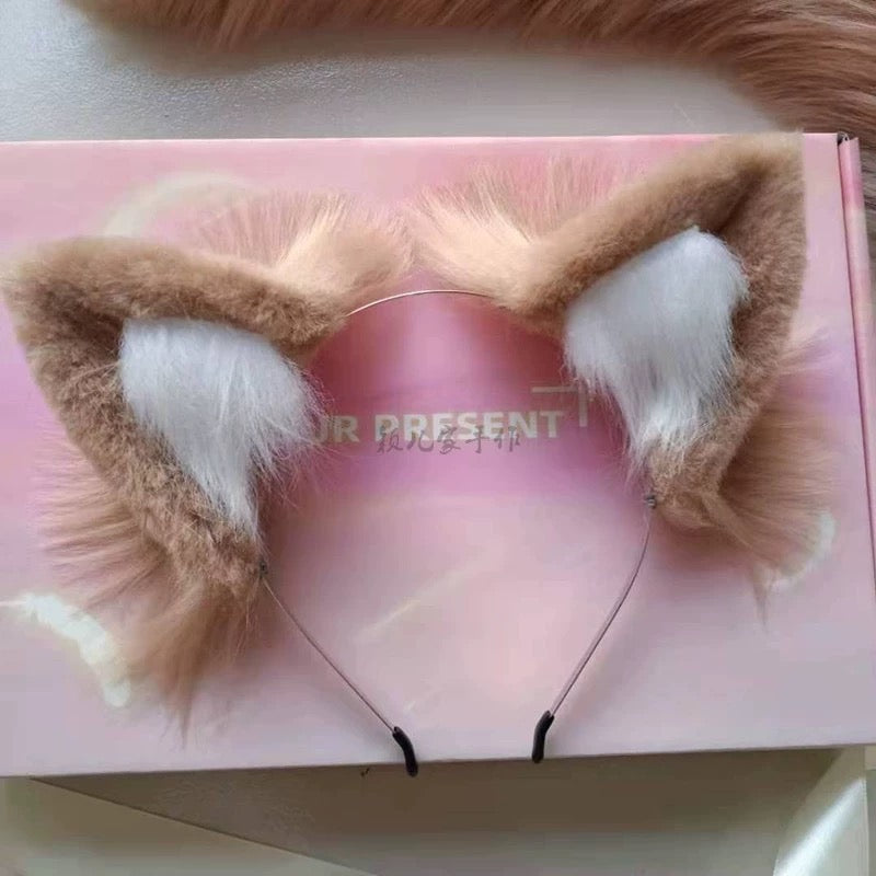 Cat girl suit handmade animal tail cat ears