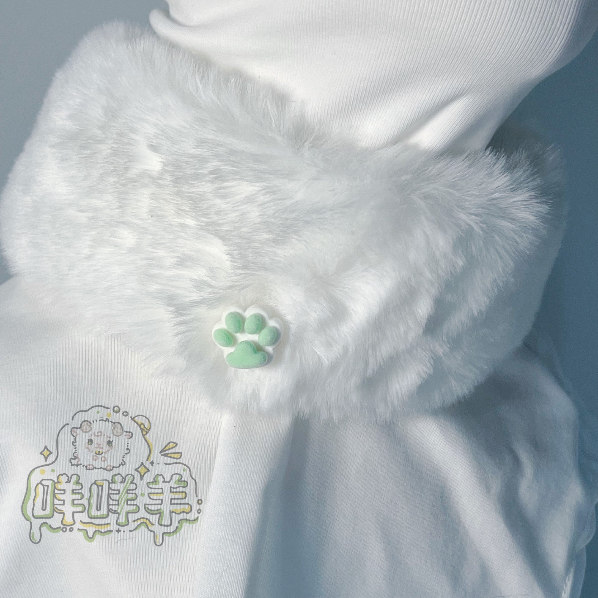 Furry neck collar fur collar small claw neck collar