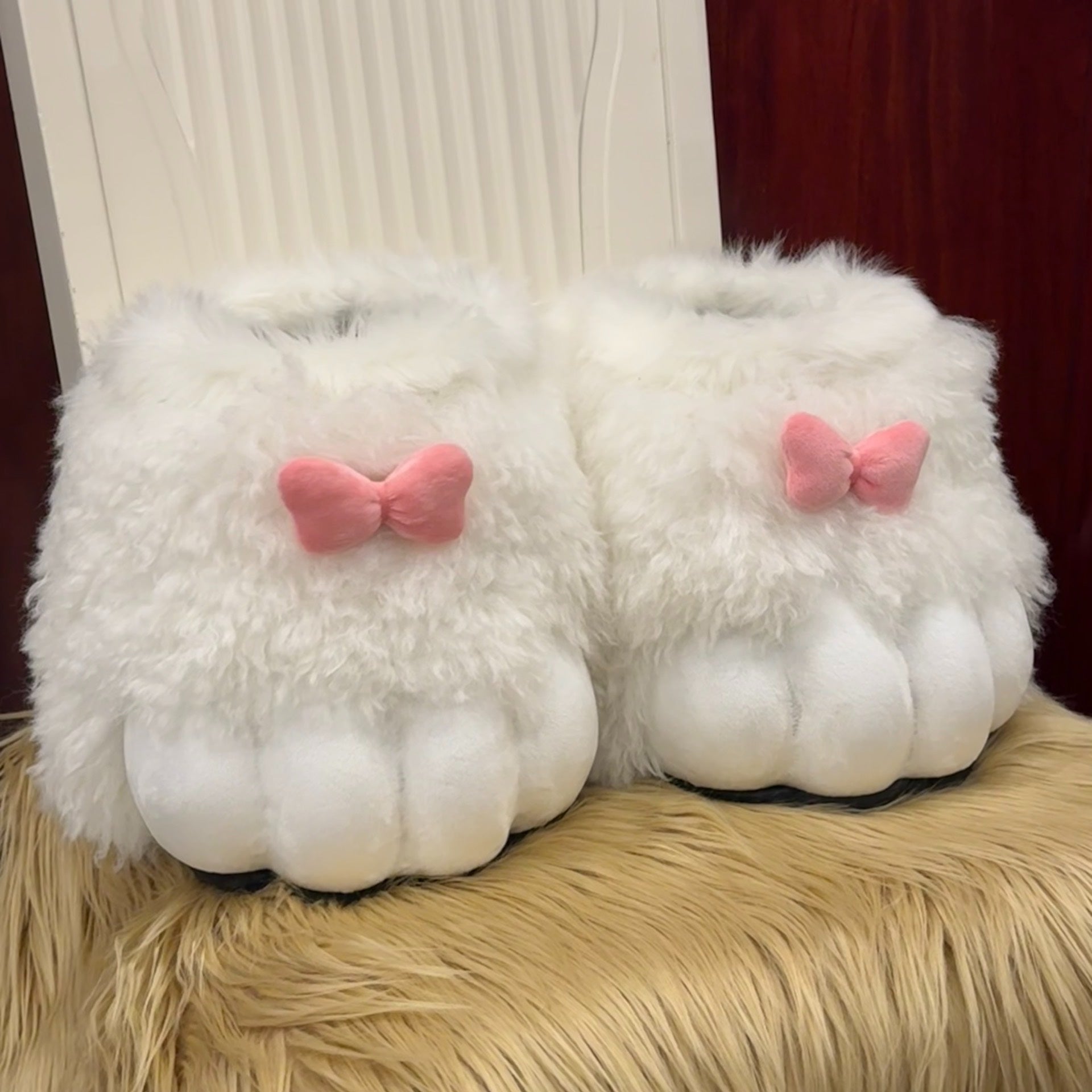 Short handmade leopard print feet