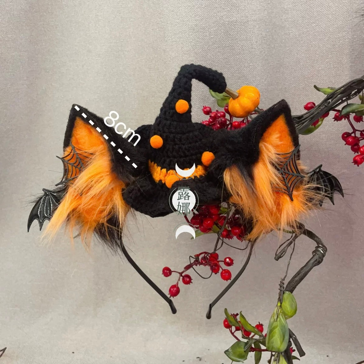 Handmade ears and tail beast claws cosplay pumpkin devil Halloween