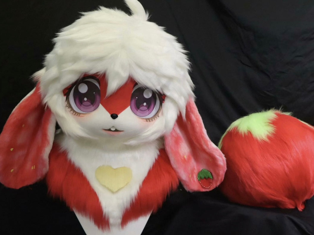Strawberry Bunny Kemono Fursuit（Gift tail）