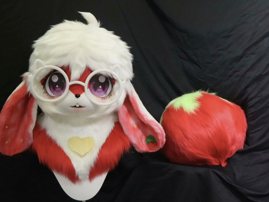 Strawberry Bunny Kemono Fursuit（Gift tail）