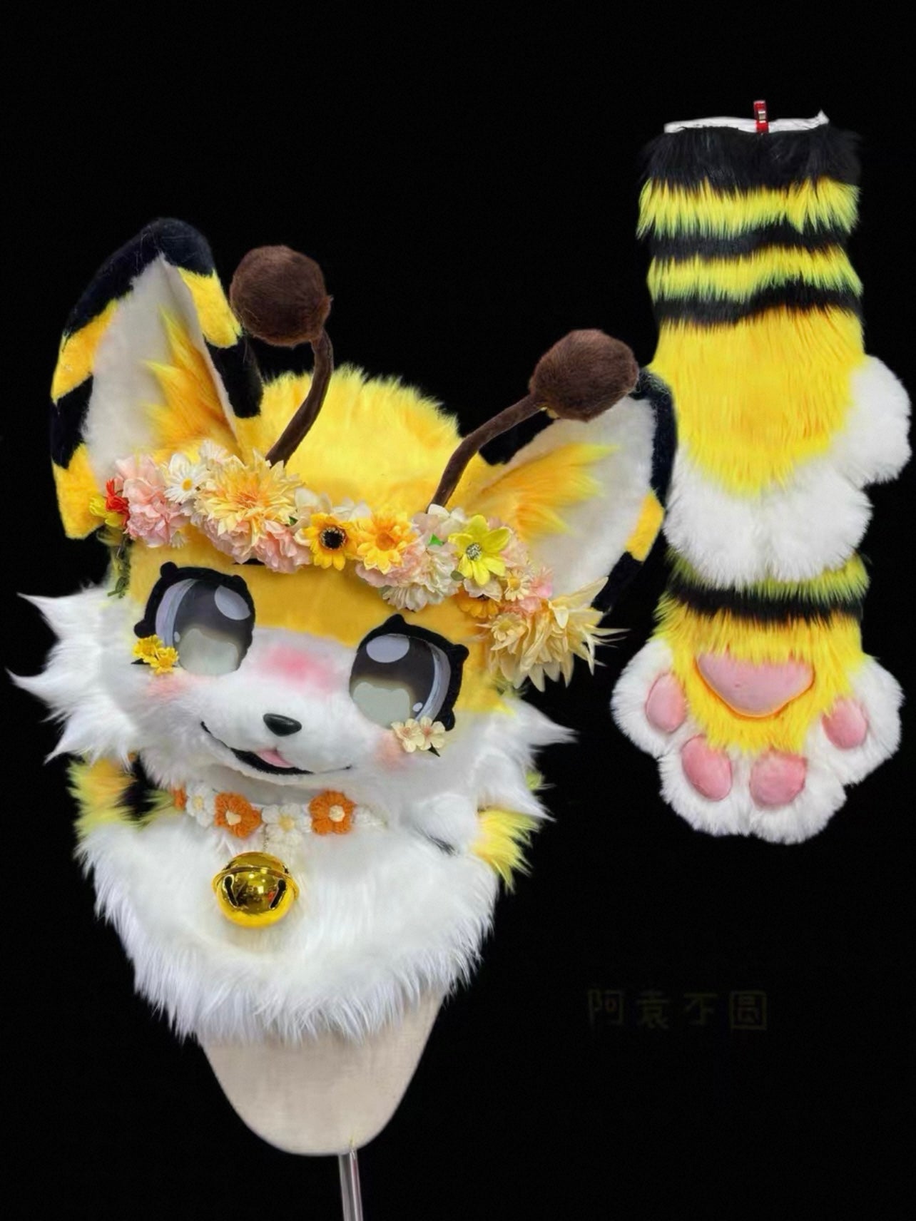Sweet Cute Bee-kitten Kemono Head Fursuit (Gift Handpaws)