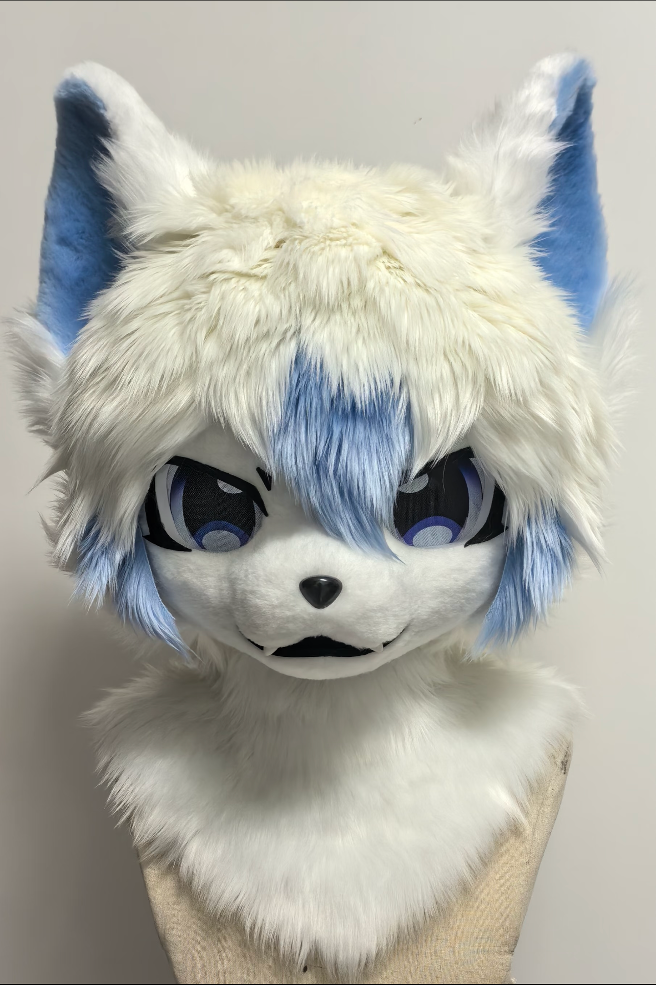 Handsome little white wolf Kemono Head Fursuit