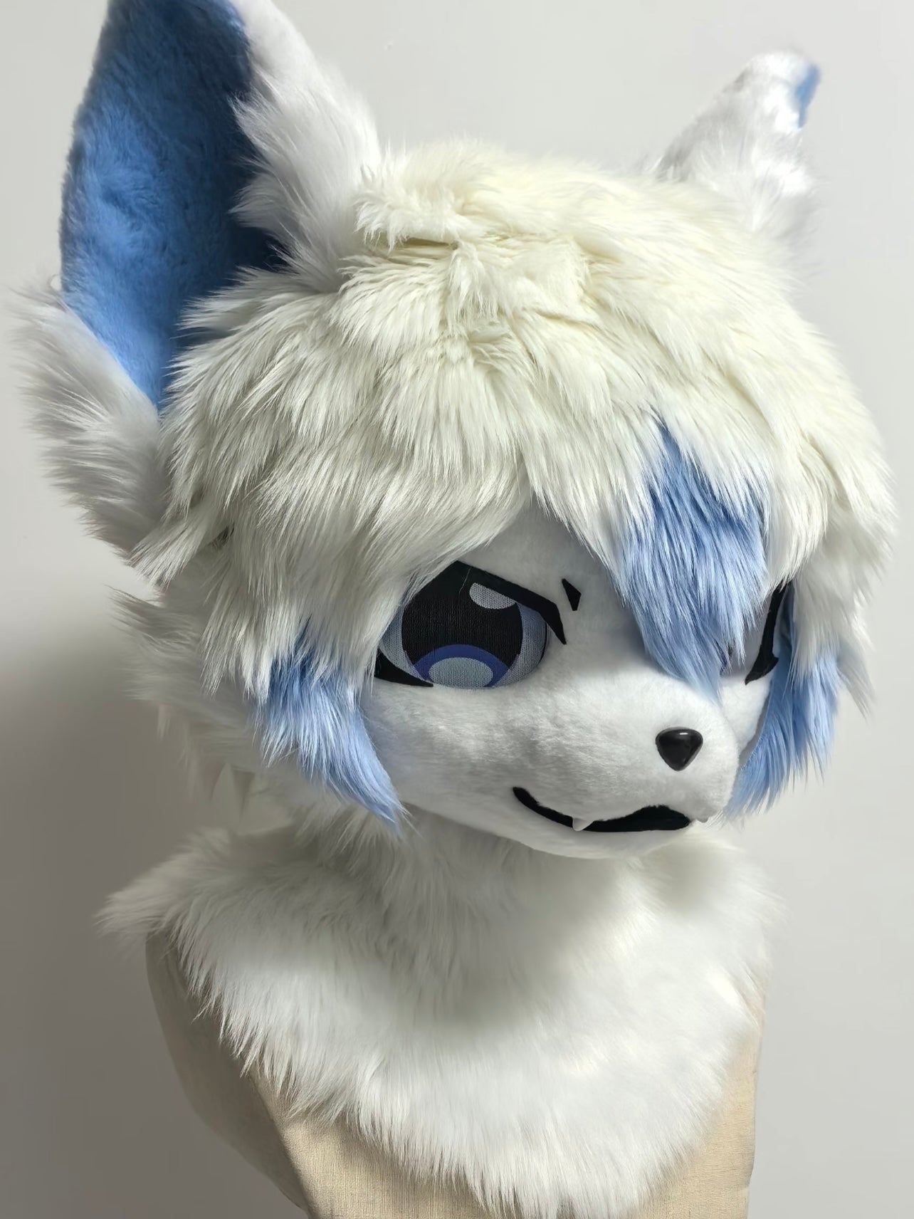 Handsome little white wolf Kemono Head Fursuit
