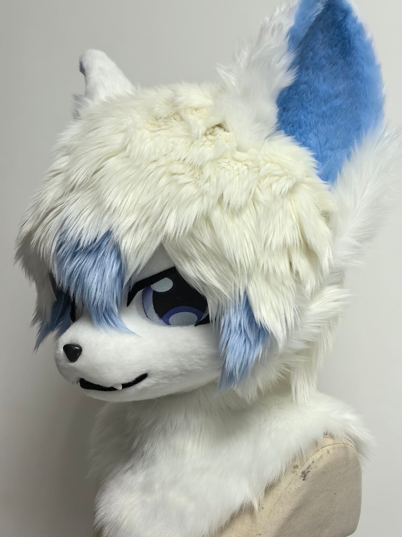 Handsome little white wolf Kemono Head Fursuit
