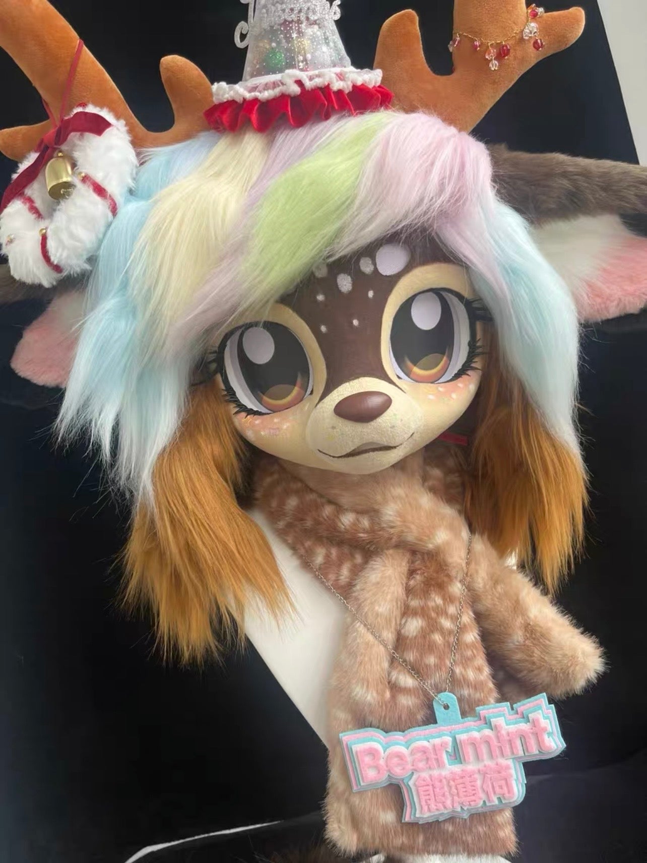 Christmas Reindeer Kig Head Fursuit (Gift Handpaws+Tail)