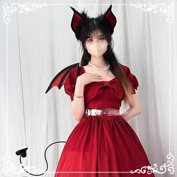 Simulation animal ears animal tail devil bat animal ears