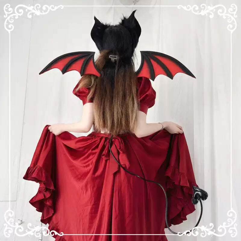 Simulation animal ears animal tail devil bat animal ears