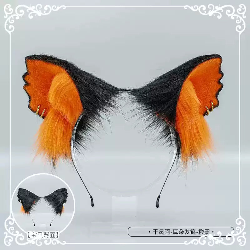 Simulation animal ears and tail cosplay headdress hair accessories