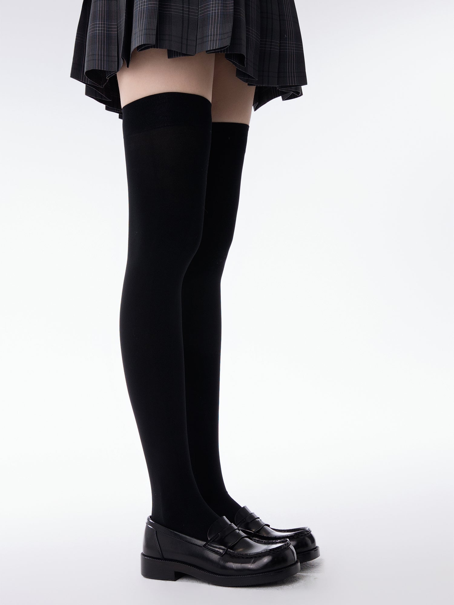 White silk knee socks spring and summer thin