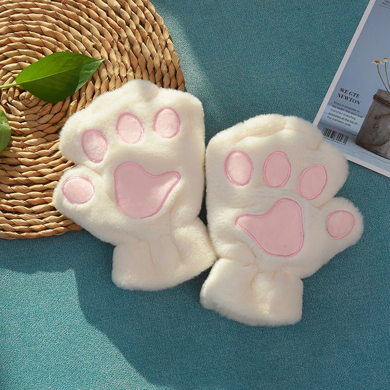 women's cute winter cat claw gloves