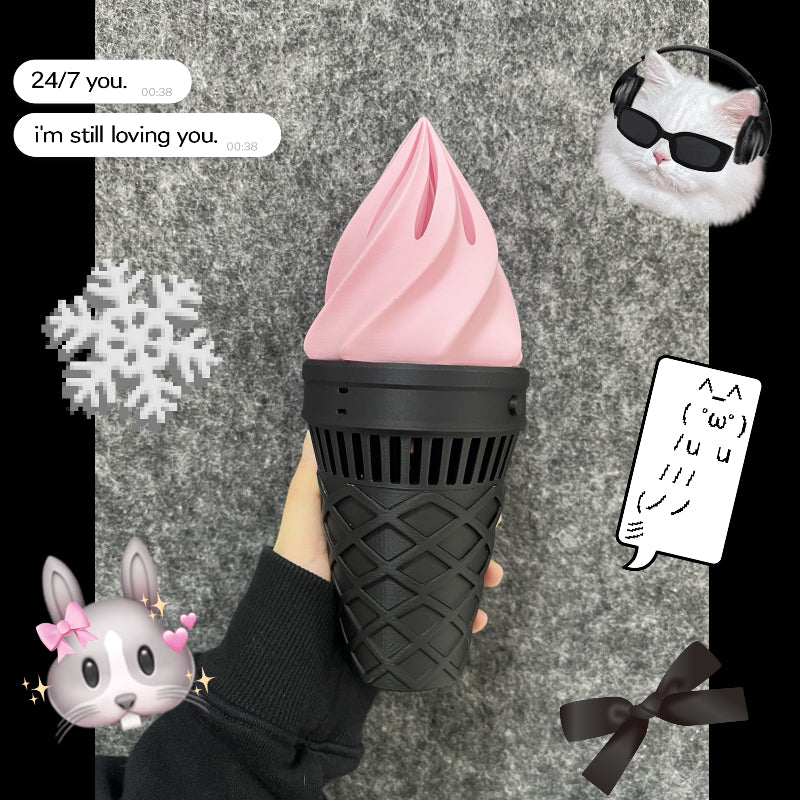 Customized Fan ice Cream Cone Fursuit Neck Hanging Fan
