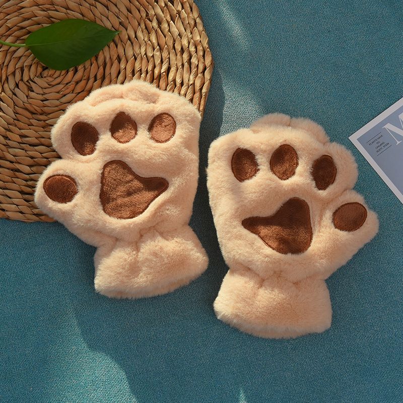 women's cute winter cat claw gloves