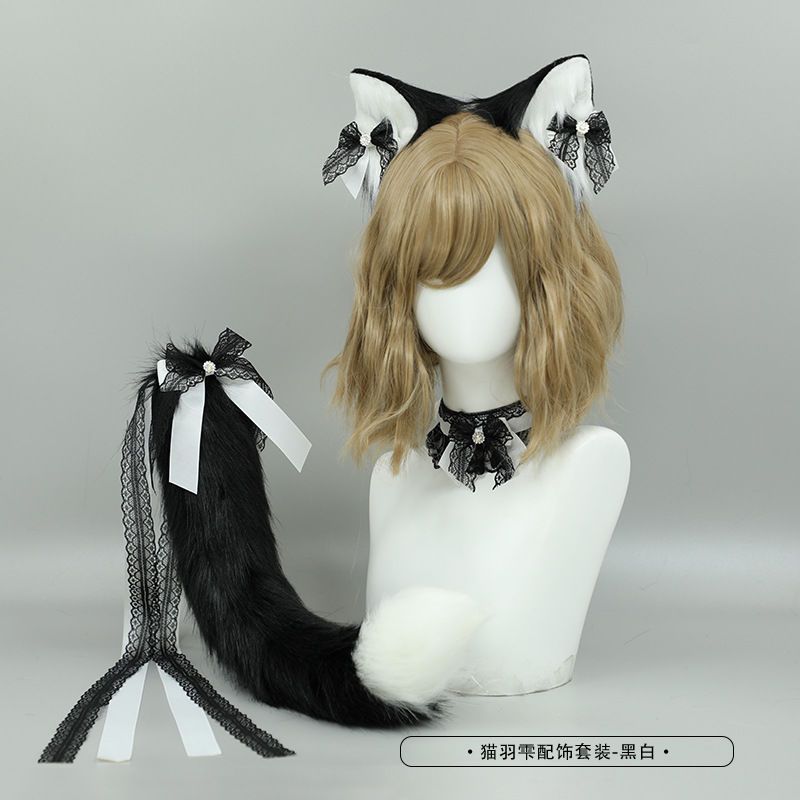 Handmade cosplay animal ears and tail Lolita