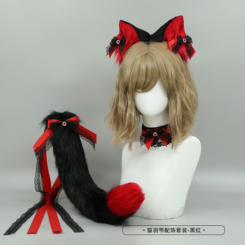 Handmade cosplay animal ears and tail Lolita